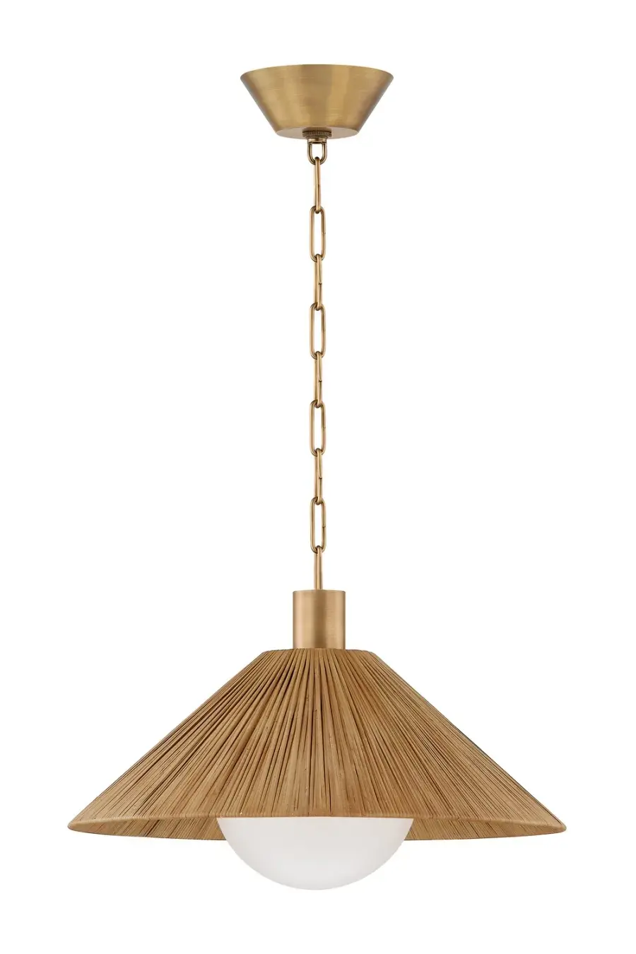Woodside One Light Pendant in Patina Brass