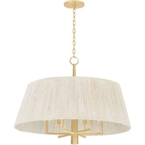 The Azar pendant masterfully blends coastal texture with vintage modernism. Its hand-wrapped Bleached Abaca shade creates warm, diffused light while the angular Vintage Gold Leaf frame adds architectural interest. A statement piece that elevates any space.