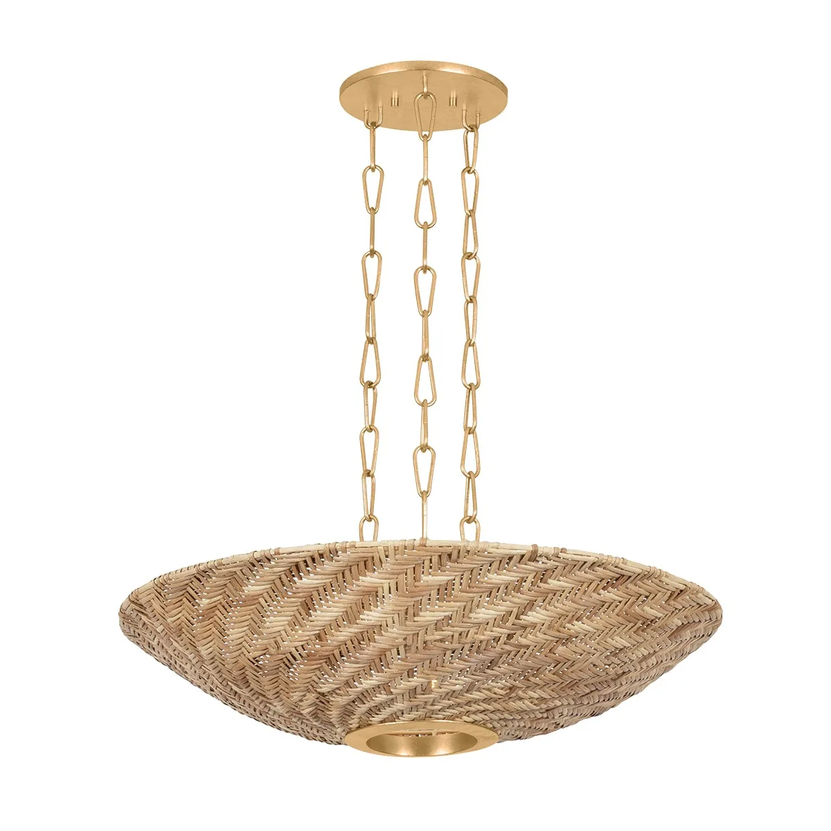 Ollie Three Light Pendant in Vintage Gold Leaf