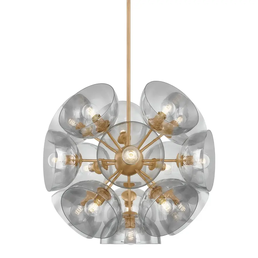 Salix 16-Light Chandelier in Patina Brass