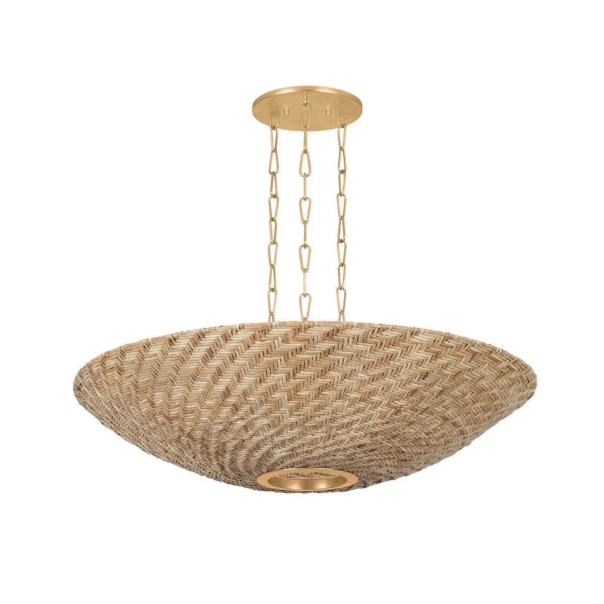 Ollie Six Light Chandelier in Vintage Gold Leaf