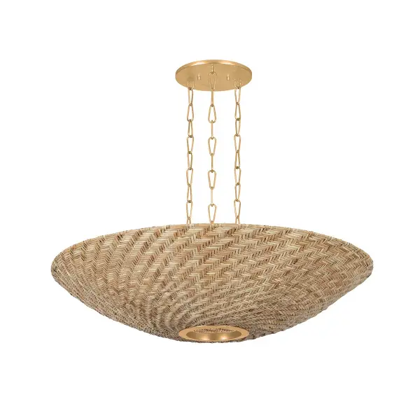 Ollie Six Light Chandelier in Vintage Gold Leaf