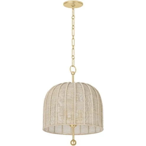Lonnie Three Light Pendant in Vintage Gold Leaf