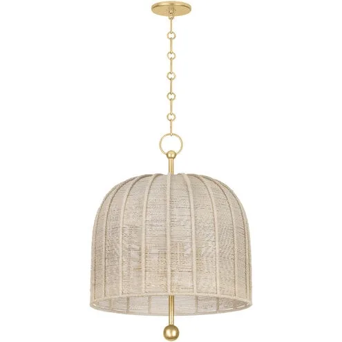 Lonnie Four Light Pendant in Vintage Gold Leaf
