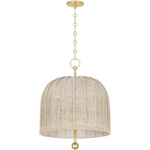 Lonnie Four Light Pendant in Vintage Gold Leaf