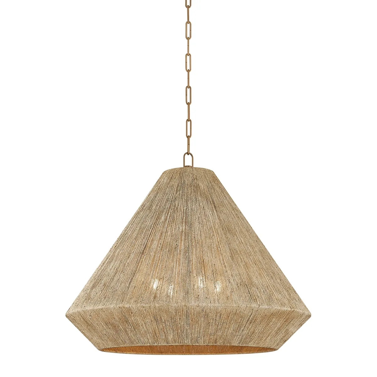 Keats Four Light Pendant in Patina Brass