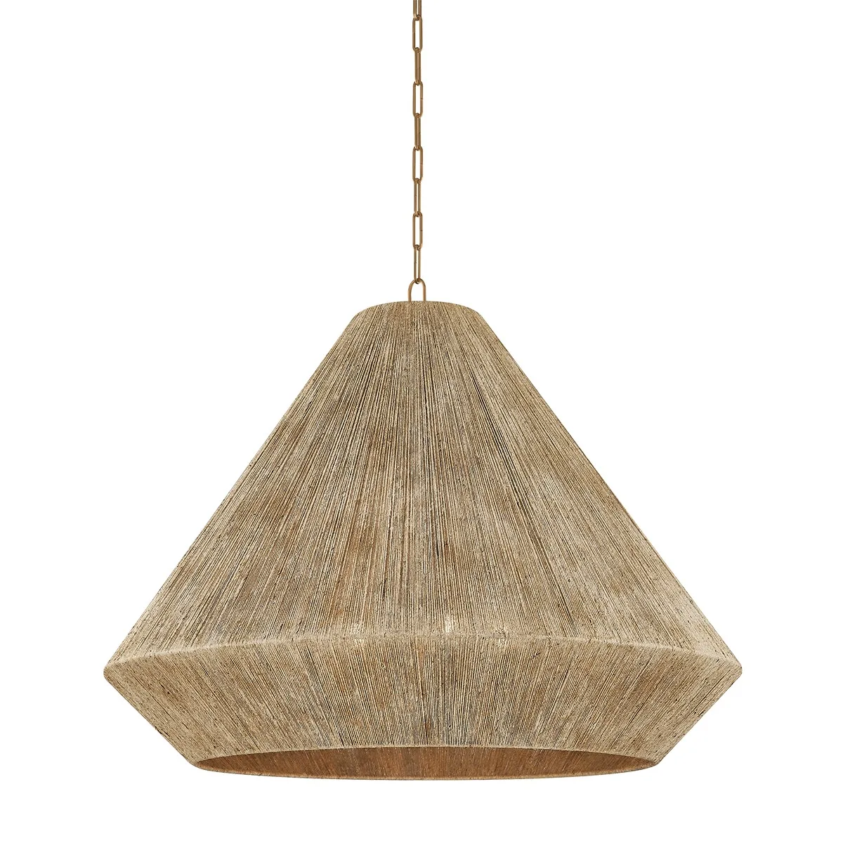Keats Five Light Pendant in Patina Brass