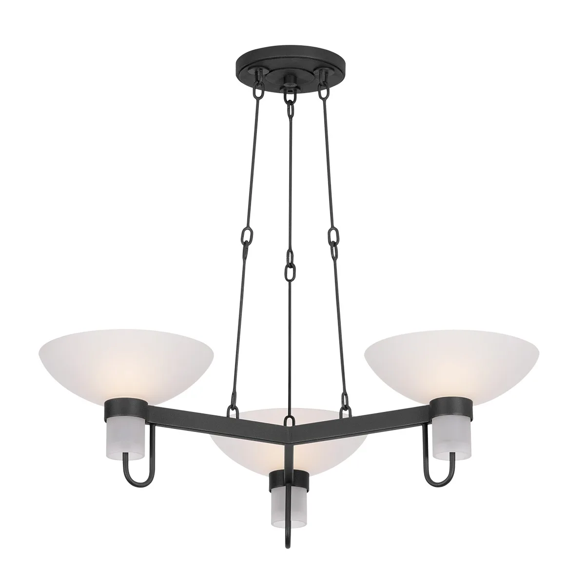 Arturo Three Light Chandelier in Textured Bronze