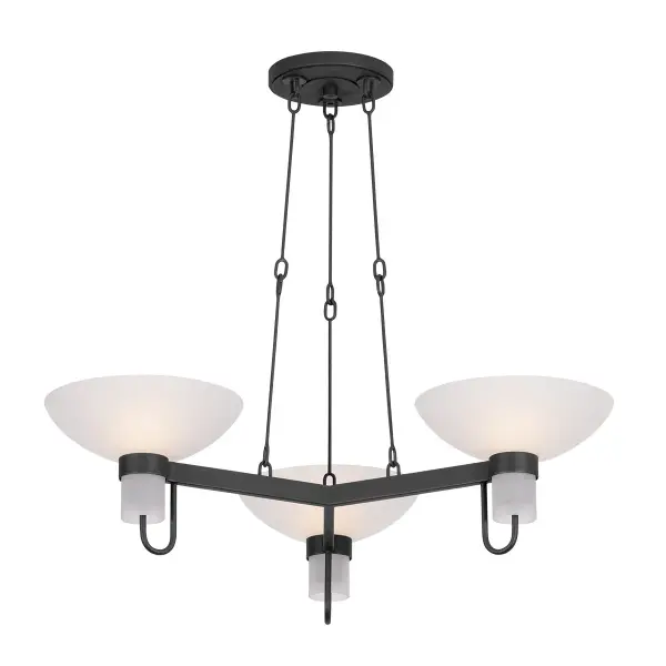 Arturo Three Light Chandelier in Textured Bronze
