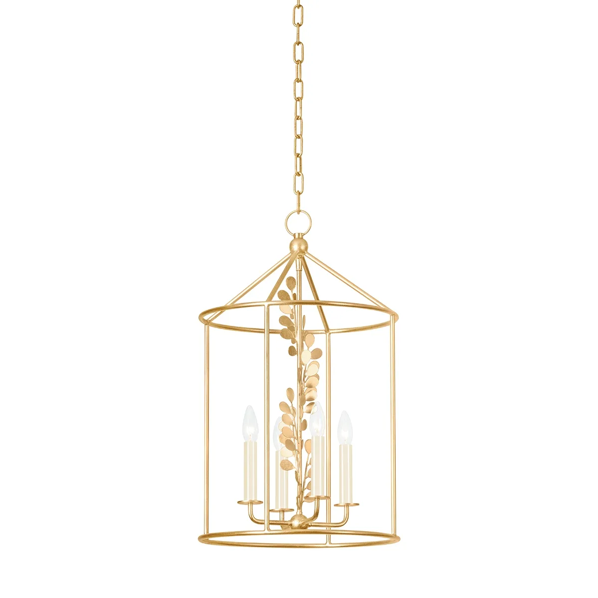 Adrienne Four Light Lantern in Vintage Gold Leaf