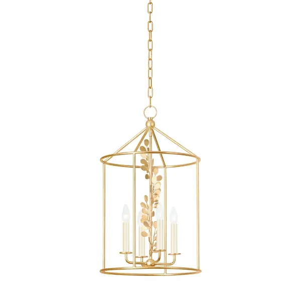 Adrienne Four Light Lantern in Vintage Gold Leaf