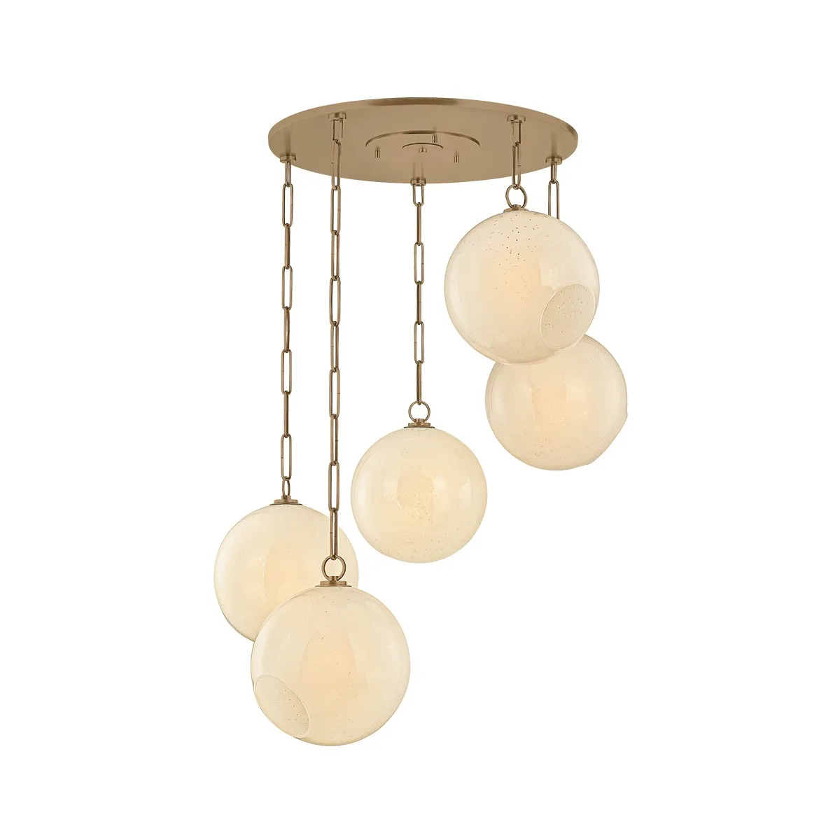 Bramble Five Light Chandelier in Patina Brass