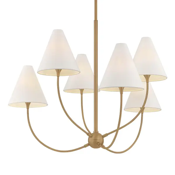 Evermore brings organic elegance to modern interiors with graceful arcing arms that evoke wild mushroom growth. The Patina Brass finish adds vintage warmth while petite off-white linen shades soften the light beautifully.