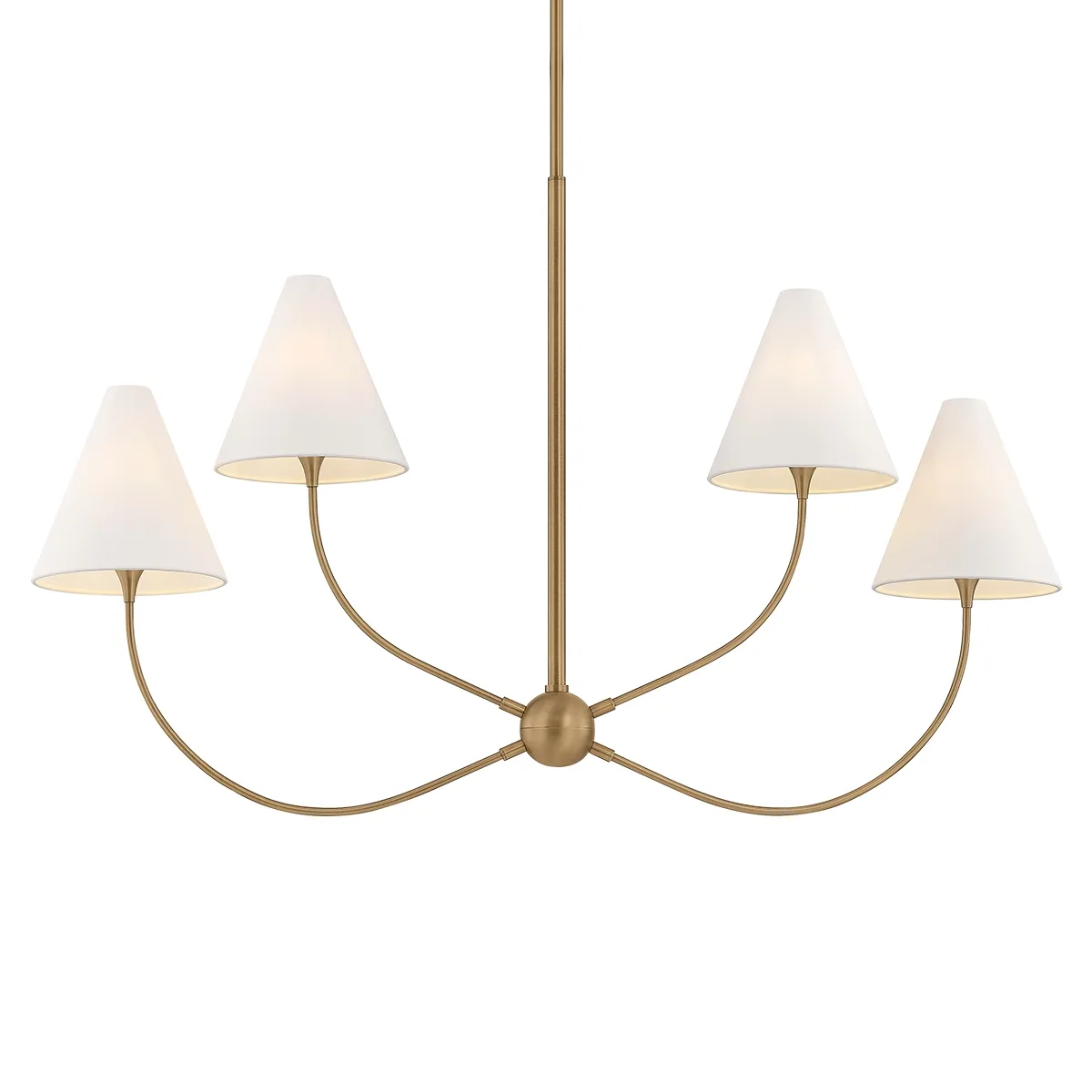 Evermore Four Light Linear Pendant in Patina Brass