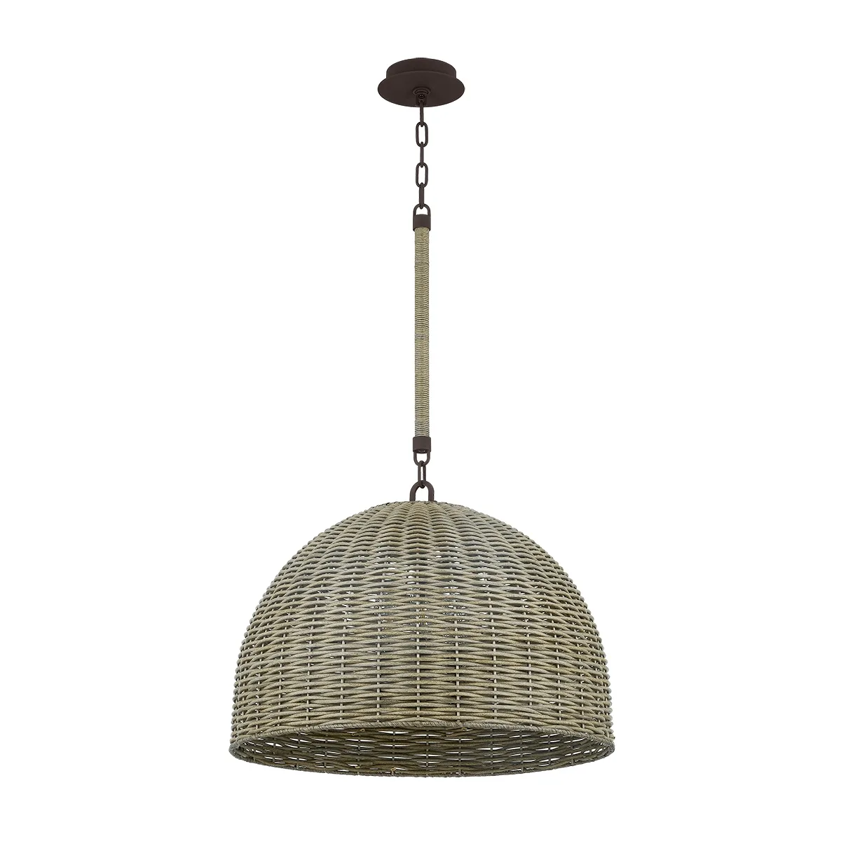 Huxley Three Light Outdoor Pendant in Textured Bronze