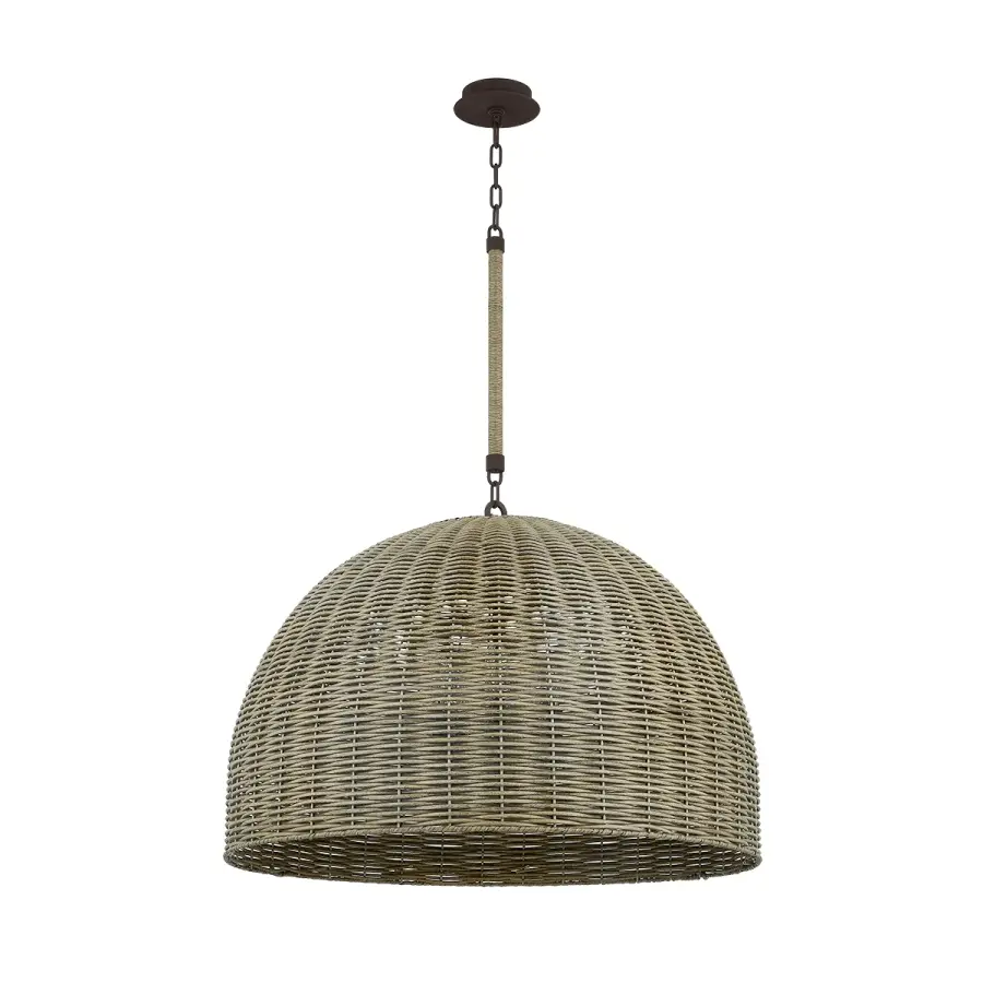 Huxley Five Light Outdoor Pendant in Textured Bronze