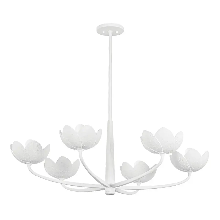 Arcata Six Light Chandelier in Gesso White