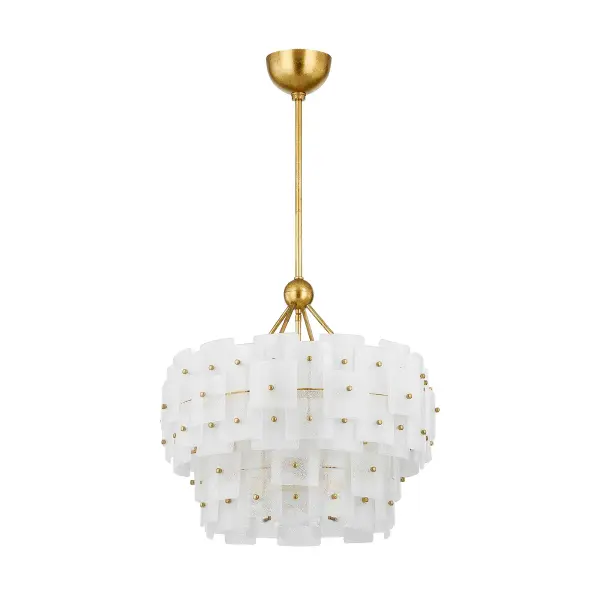 Jacik Six Light Chandelier in Vintage Gold Leaf