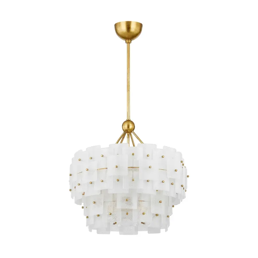 Jacik Six Light Chandelier in Vintage Gold Leaf