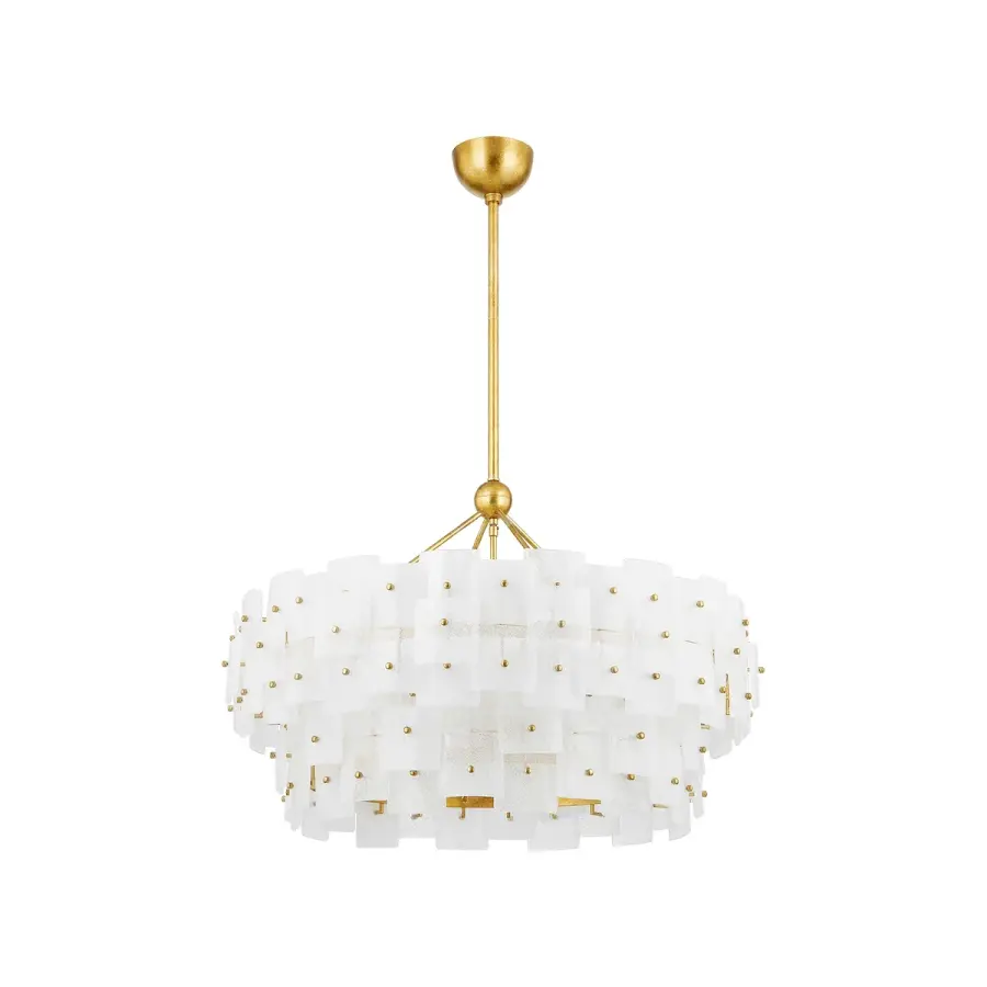 Jacik Eight Light Chandelier in Vintage Gold Leaf