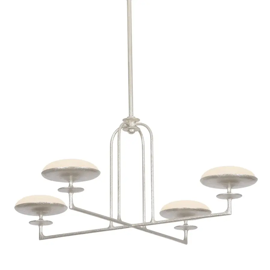 Pacific LED Chandelier in Warm Silver Leaf