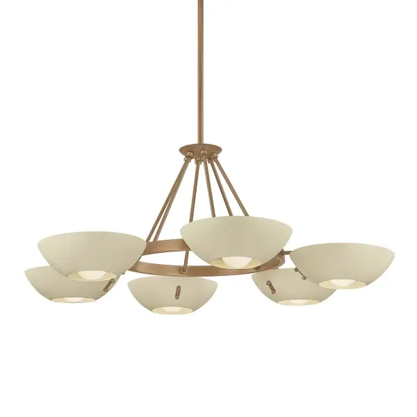 Alturas Six Light Chandelier in Patina Brass