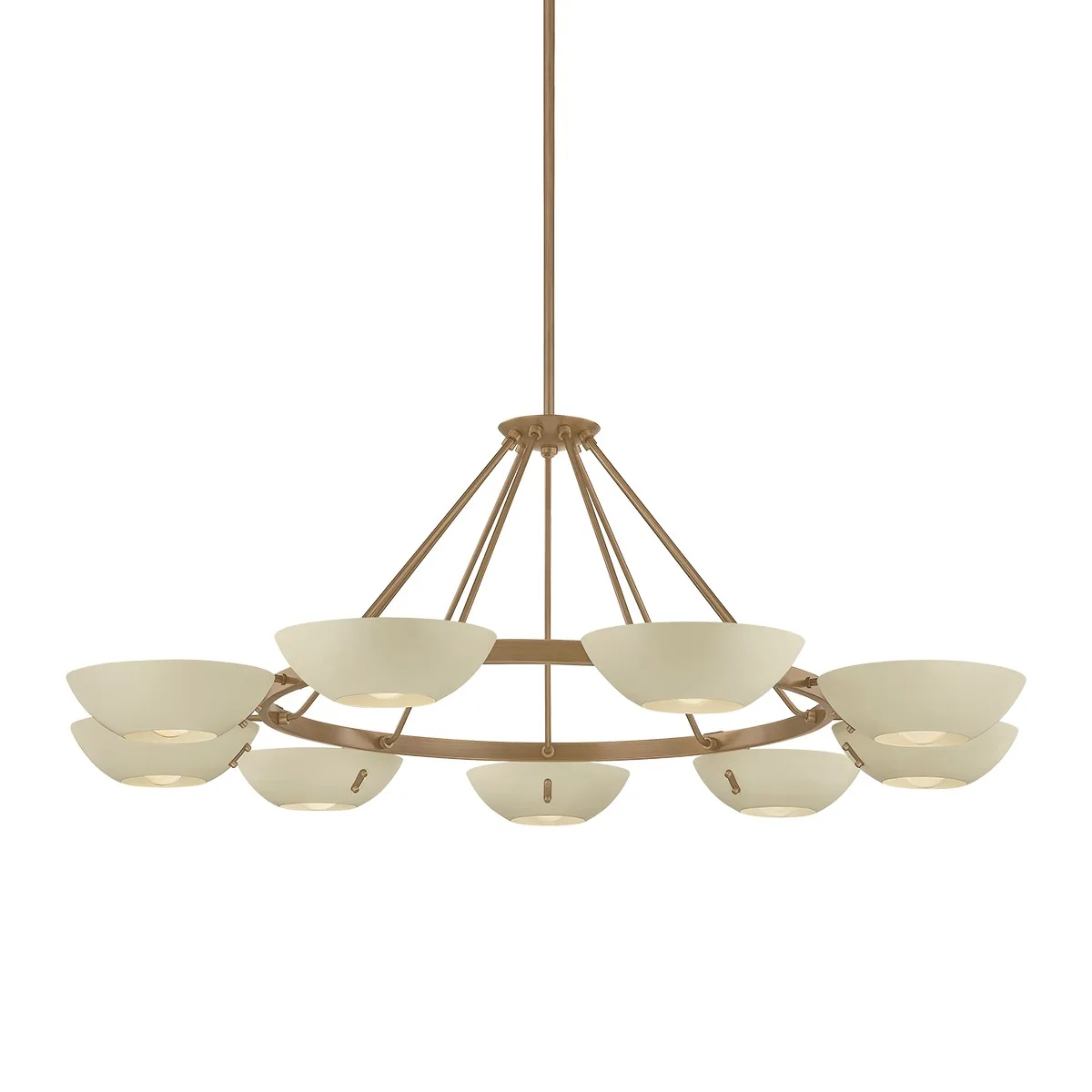 Alturas Nine Light Chandelier in Patina Brass