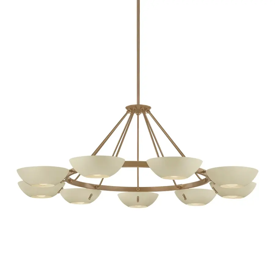 Alturas Nine Light Chandelier in Patina Brass