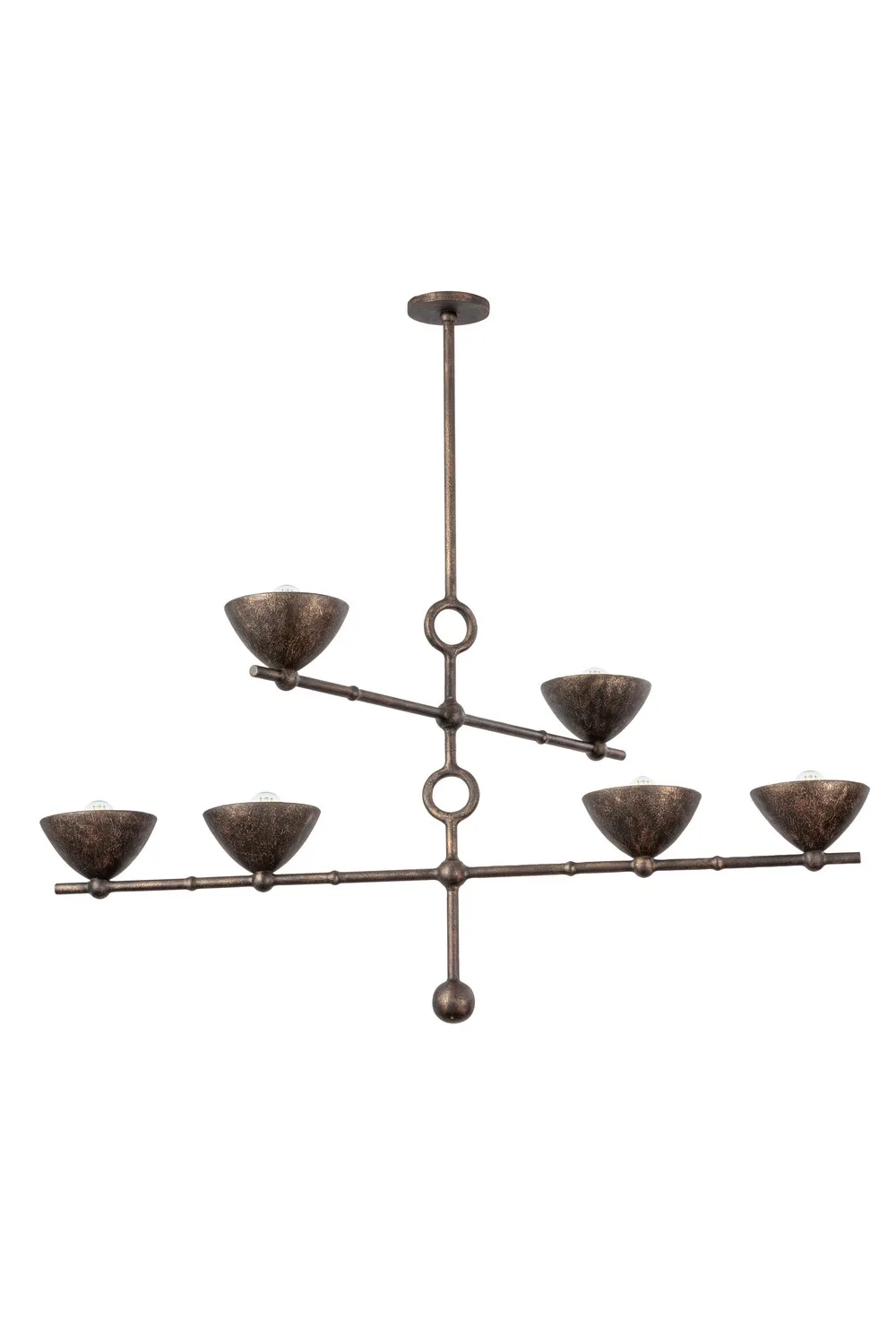Vishal 6-Light Chandelier in Black Patina Gold