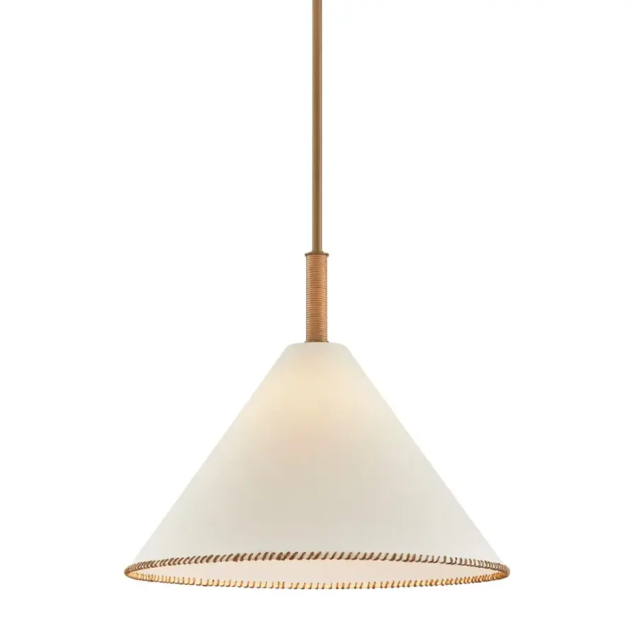 Stoney One Light Pendant in Patina Brass