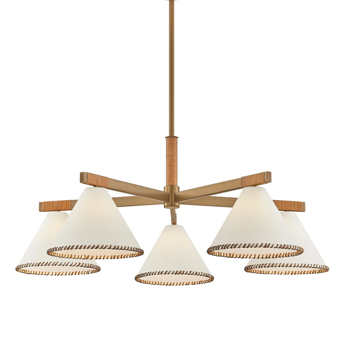 Stoney Five Light Chandelier in Patina Brass