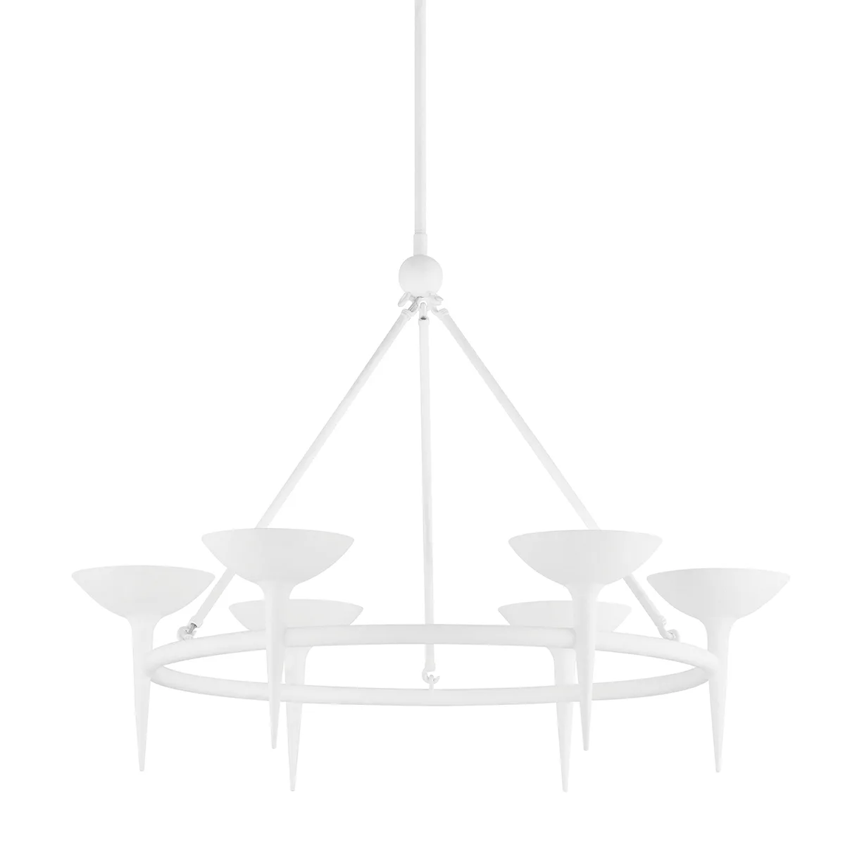 Cecilia Six Light Chandelier in Gesso White