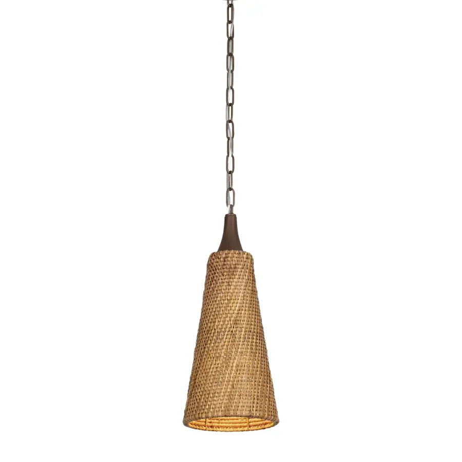 Kenzo One Light Pendant in Bronze Leaf