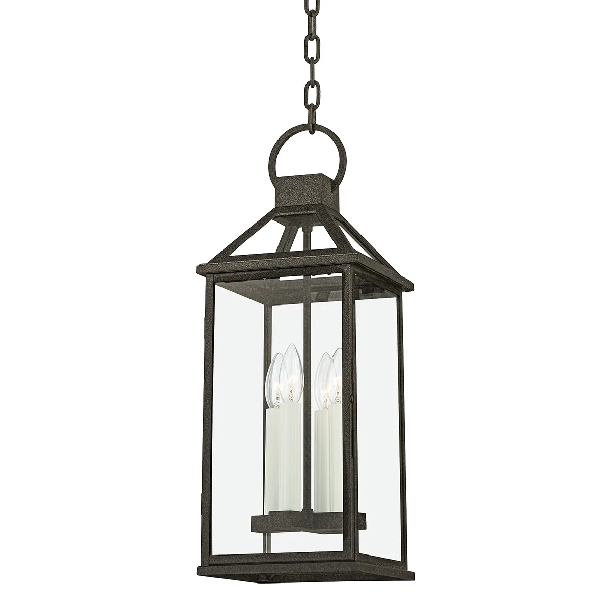 Sanders Four Light Outdoor Lantern in French Iron