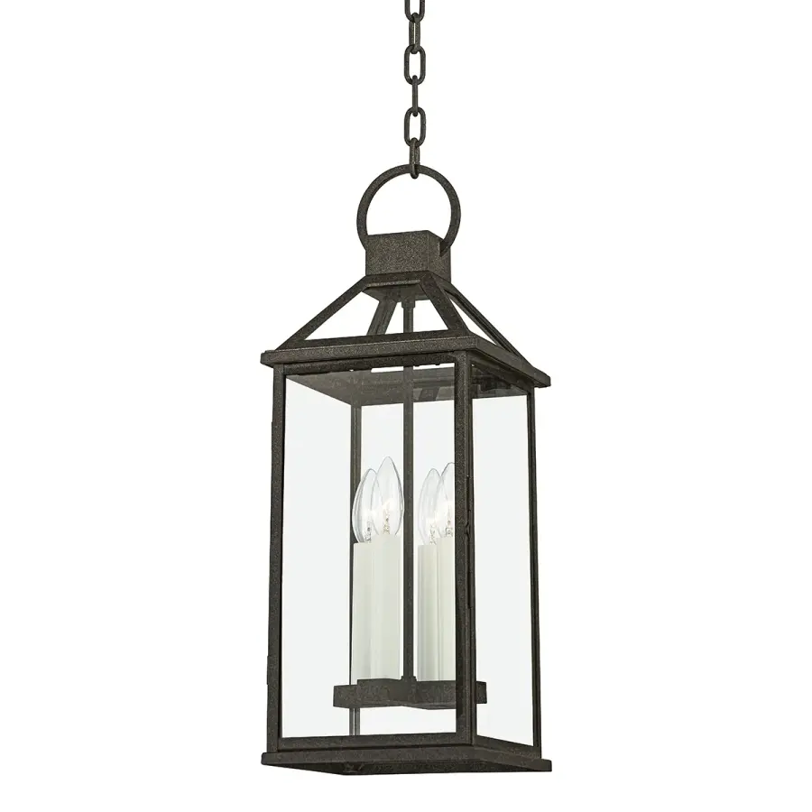 Sanders Four Light Outdoor Lantern in French Iron