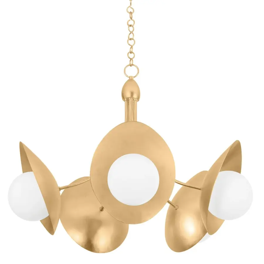 Olson Five Light Chandelier in Vintage Gold Leaf