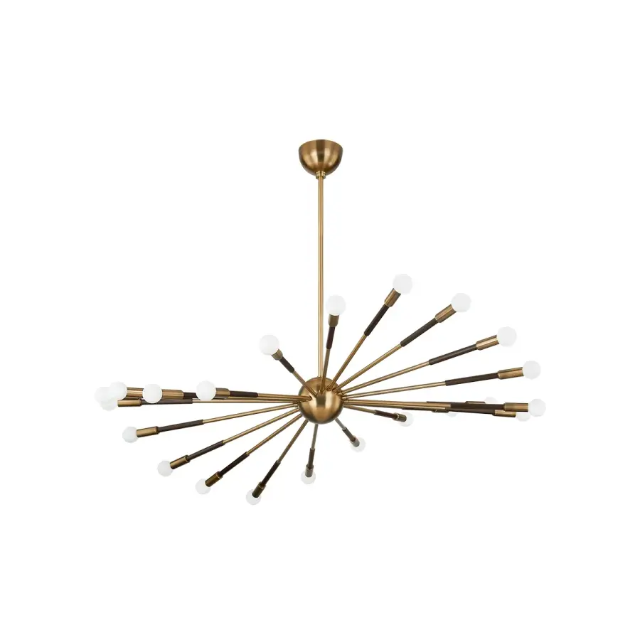 Obie 22-Light Chandelier in Patina Brass