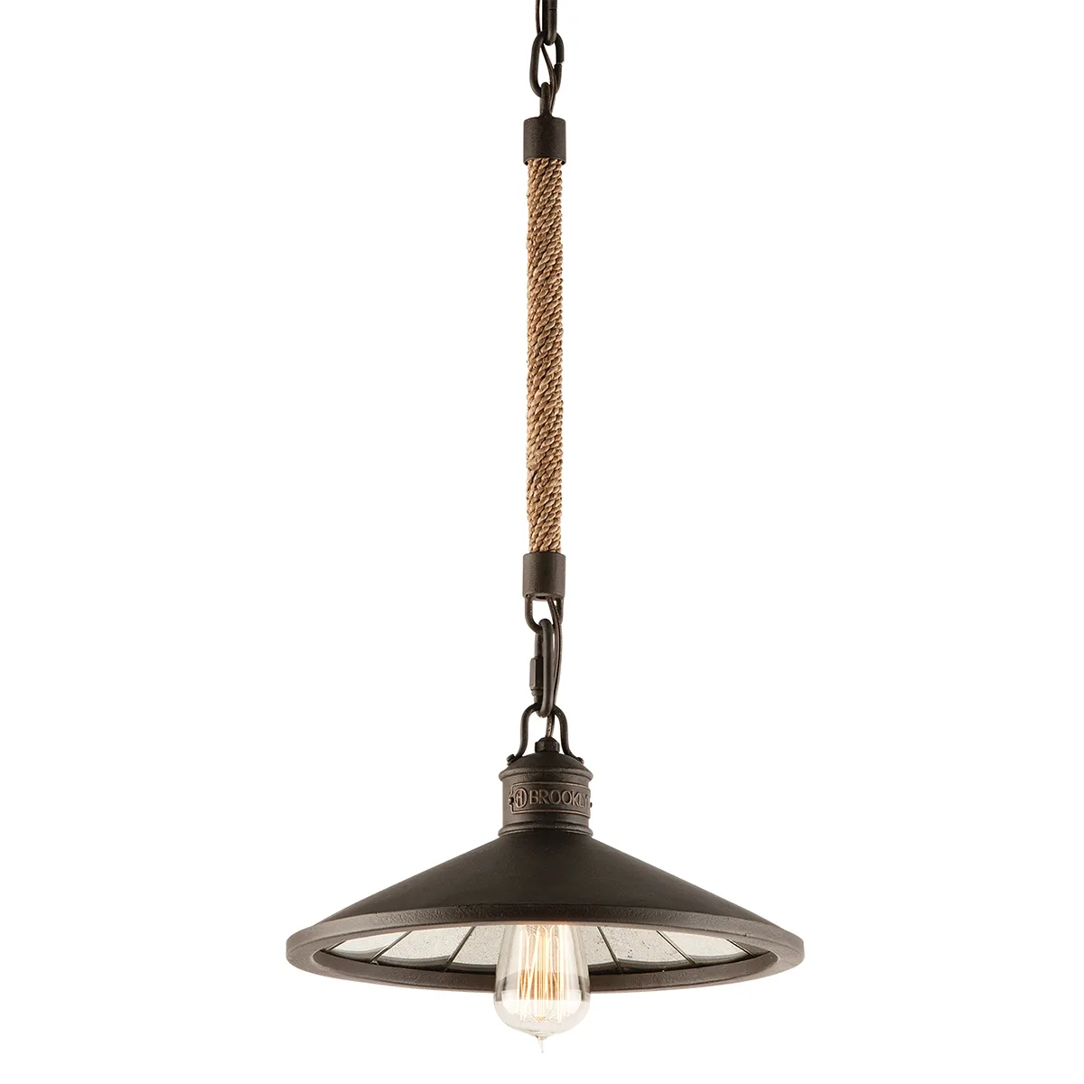 Brooklyn One Light Pendant in Heritage Bronze