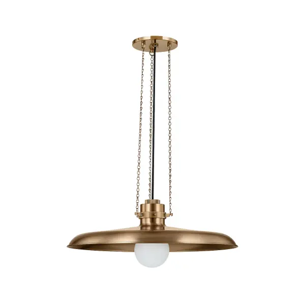 Rainhill One Light Pendant in Patina Brass