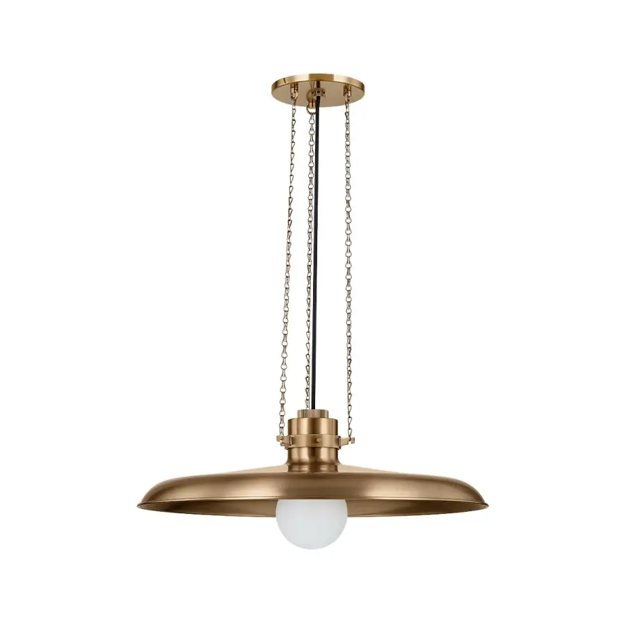 Rainhill One Light Pendant in Patina Brass