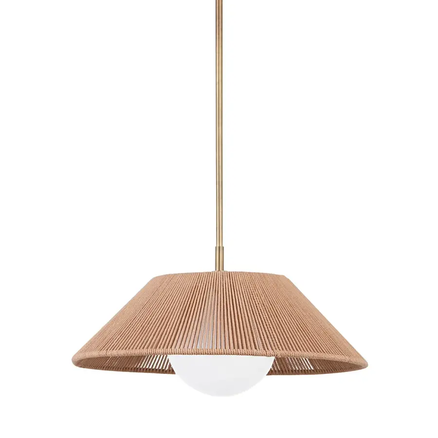 Lisbon One Light Pendant in Patina Brass