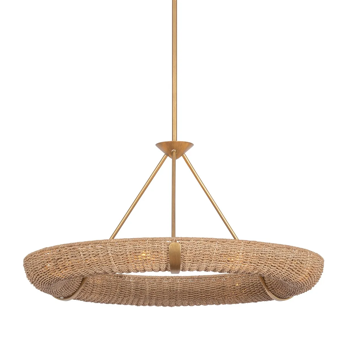 Floyd 9-Light Chandelier in Patina Gold Leaf