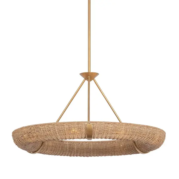 Floyd 9-Light Chandelier in Patina Gold Leaf