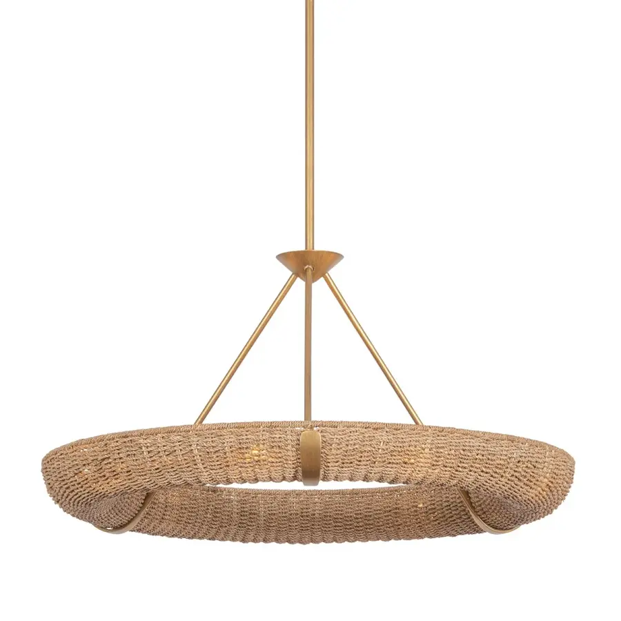 Floyd 9-Light Chandelier in Patina Gold Leaf