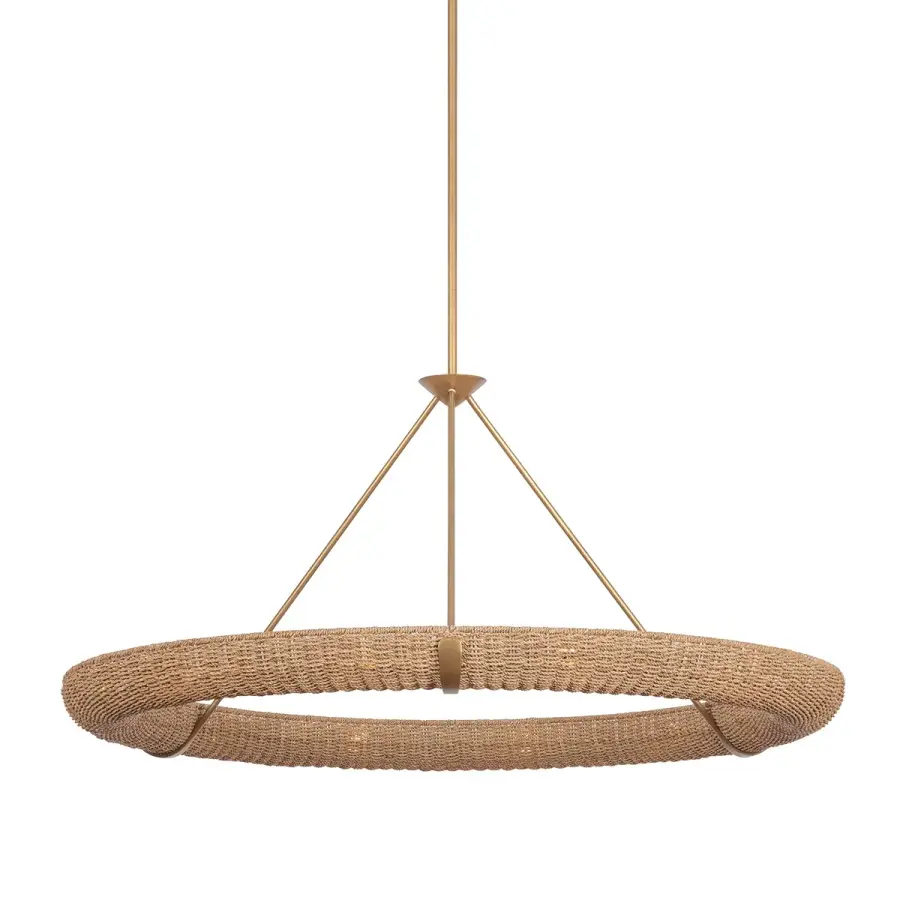 Floyd 12-Light Chandelier in Patina Gold Leaf