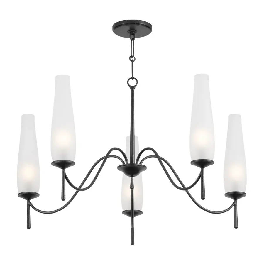 Legacy Five Light Chandelier in Forged Iron