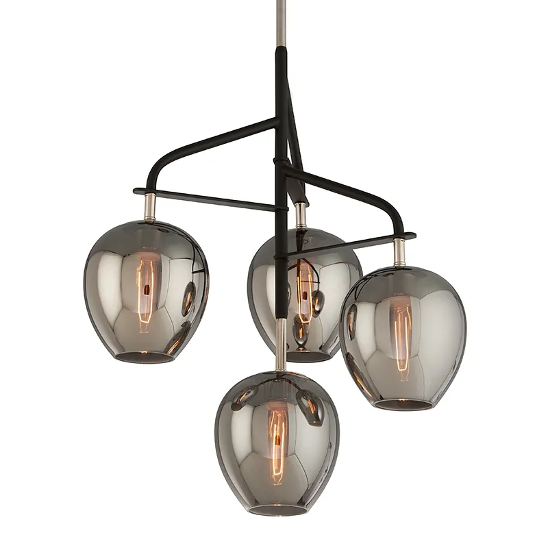 Odyssey Four Light Chandelier in Textured Black