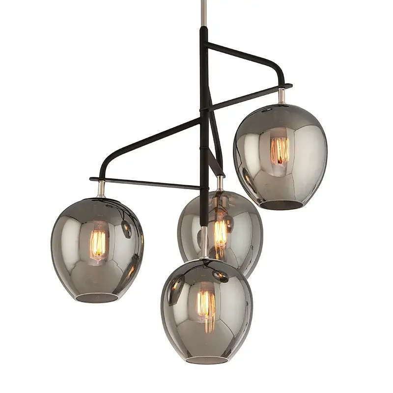 Odyssey Four Light Chandelier in Textured Black