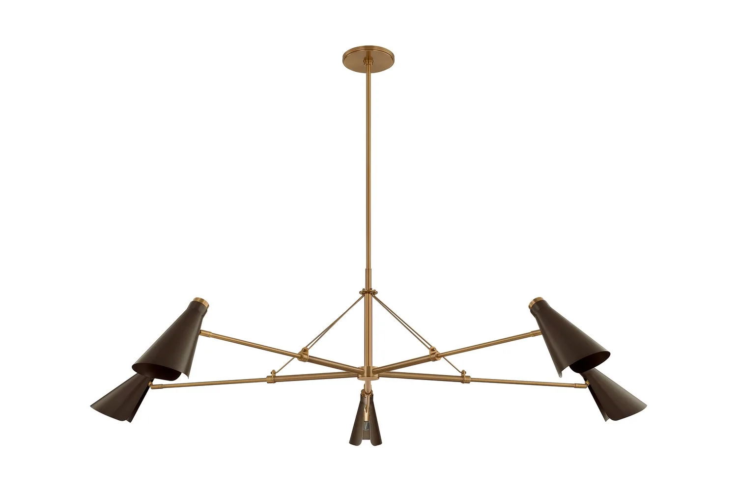 Andersen Five Light Chandelier in Patina Brass