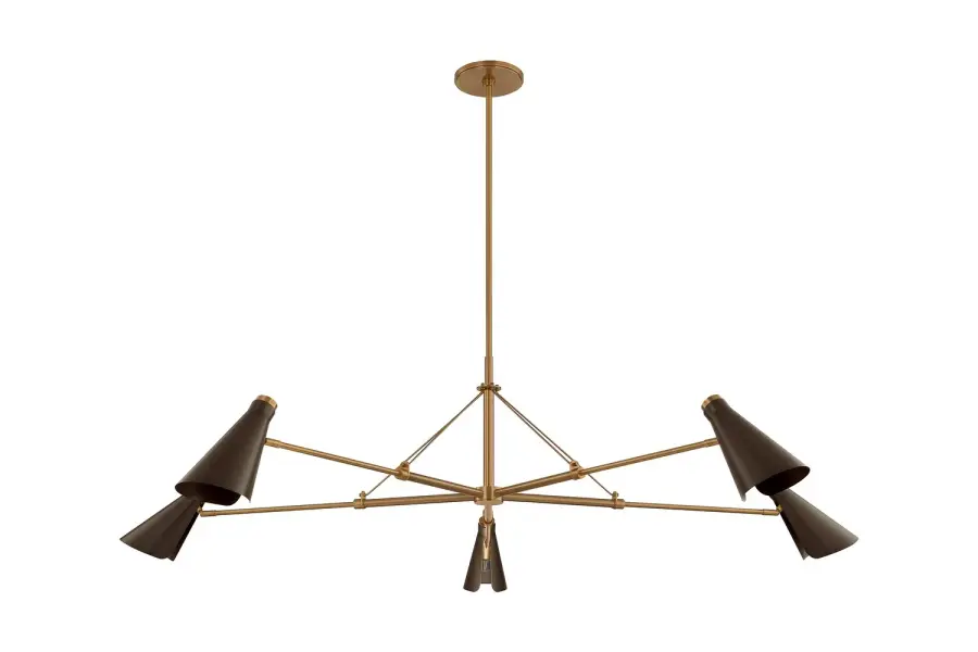 Andersen Five Light Chandelier in Patina Brass